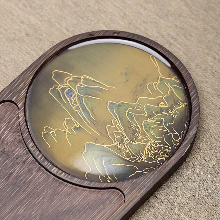 千里江山变色茶盘@@F38