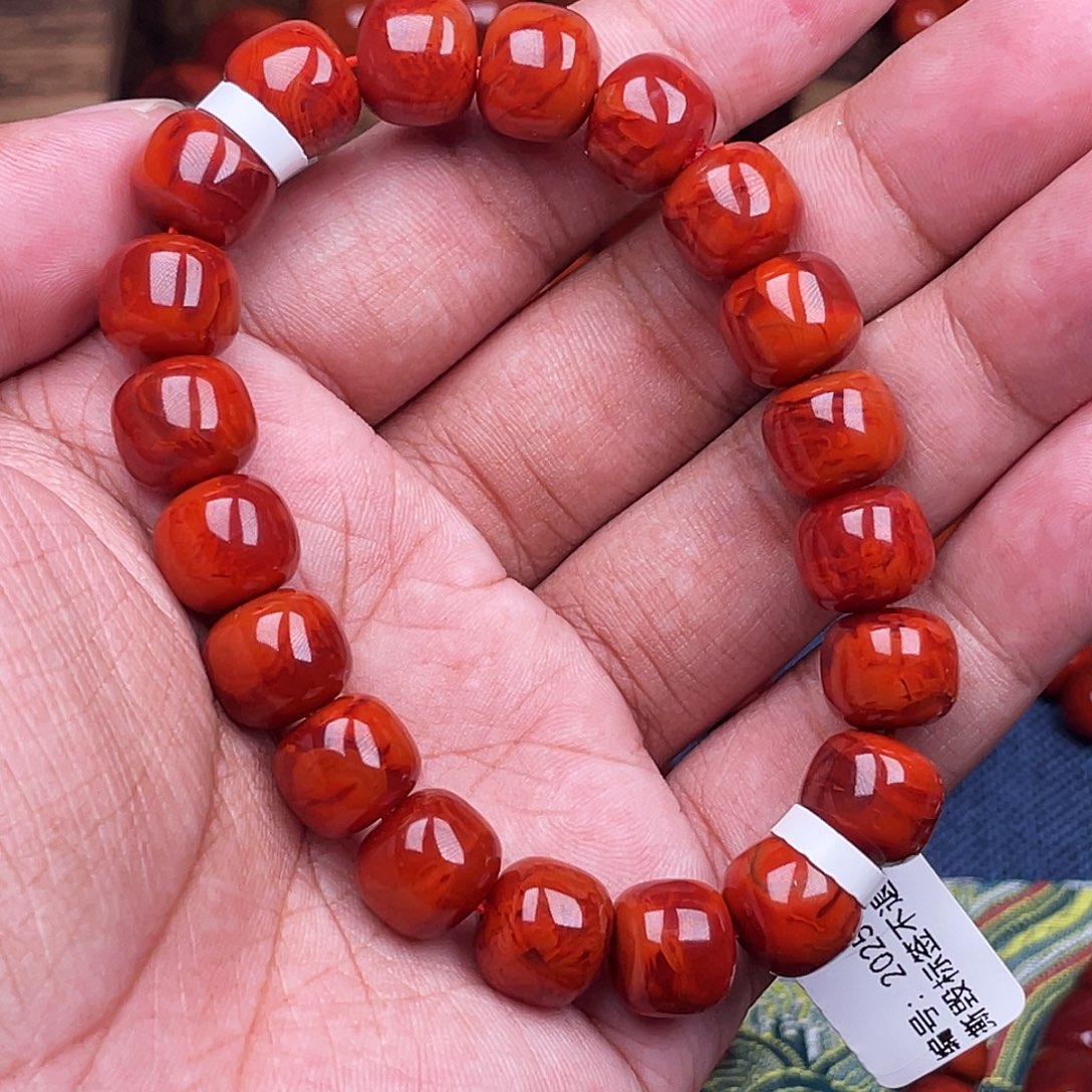 逍***子南红玛瑙未镶嵌手链南红瓦西卡11老型