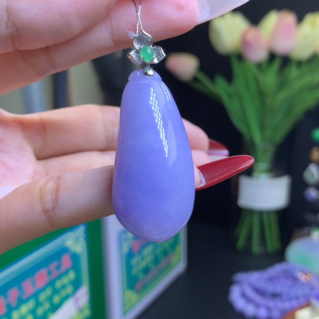 翡翠颈饰18K金镶嵌天然