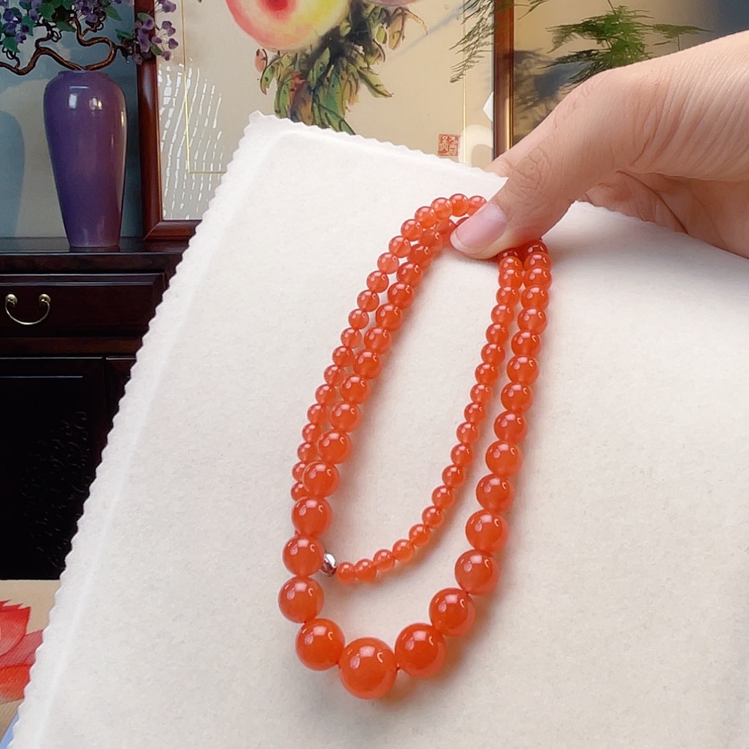 南红玛瑙未镶嵌颈饰南红塔链