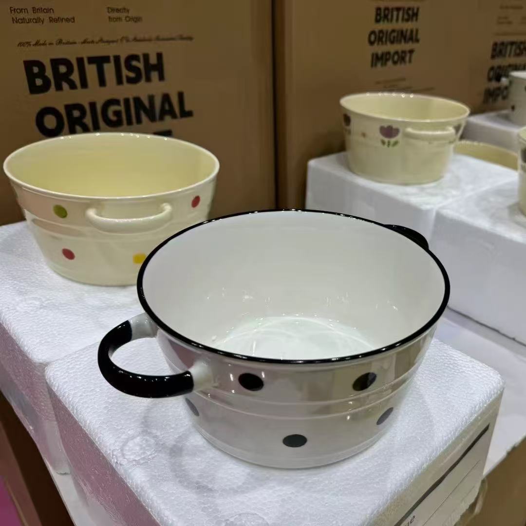新品特惠奶油风双耳汤碗