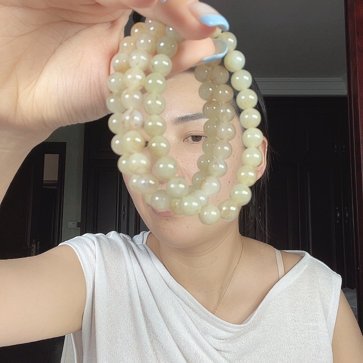 和田玉未镶嵌颈饰福利糖8m m