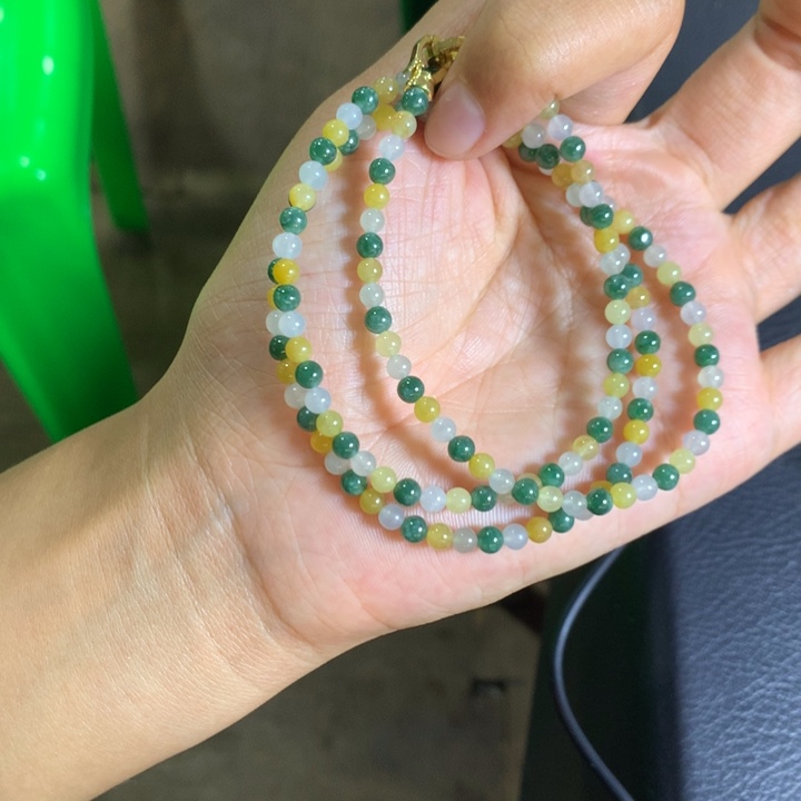 定制翡翠未镶嵌翡翠珠链卡4不退不换