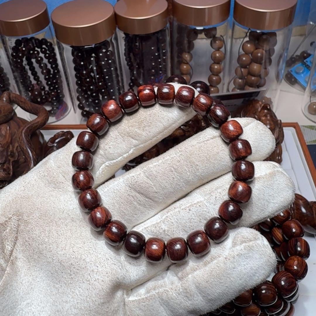 手串/手链黄花梨/降香黄檀海南黄花梨精工8✖️9紫褐色老油梨