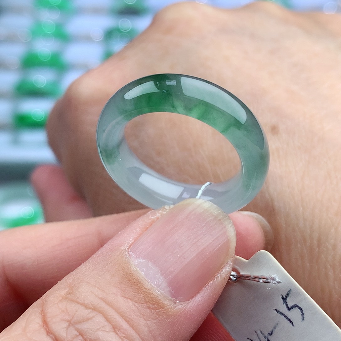 未镶嵌戒指翡翠14-15号