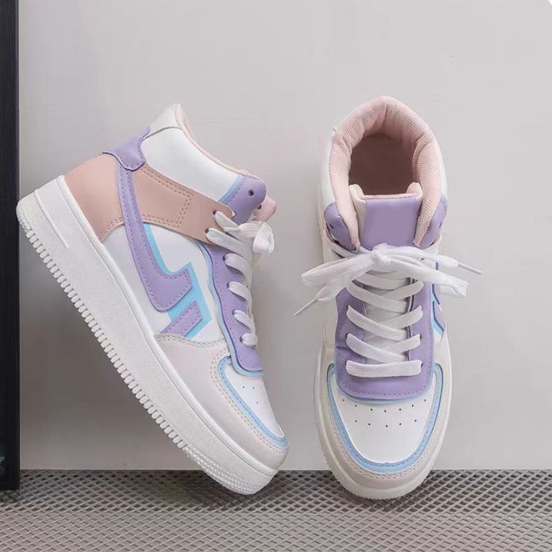 高帮学生小白鞋女秋冬新加绒保暖二棉运动板鞋休闲