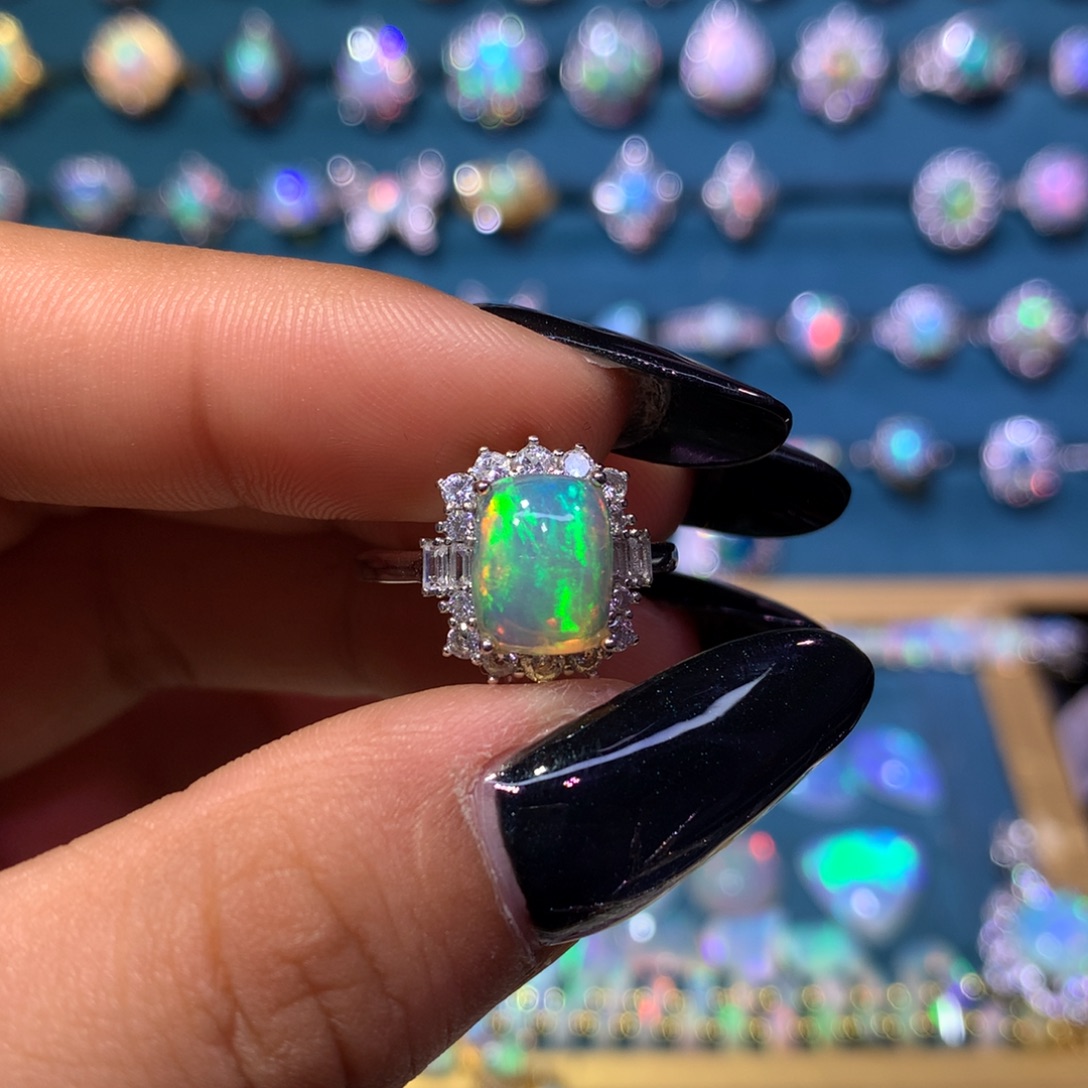 欧泊银S925镶嵌戒指款