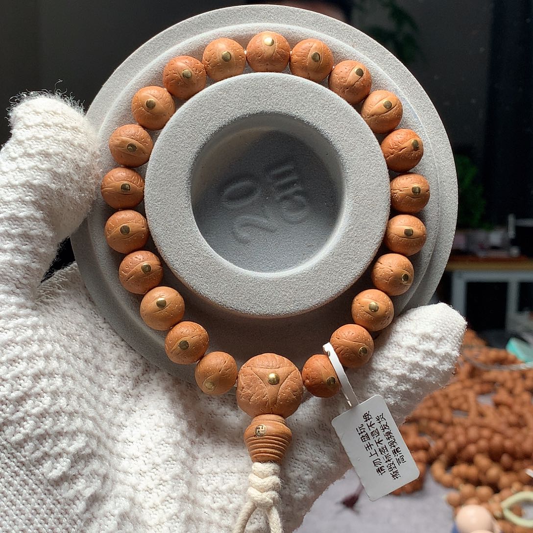 凤眼菩提手串25年尼泊尔11单仓铜钉手串