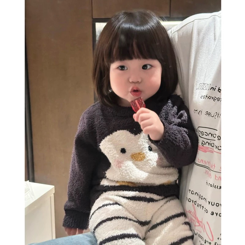 卡通家居服套装休闲风加厚秋冬季保暖婴童宝宝家居服儿童