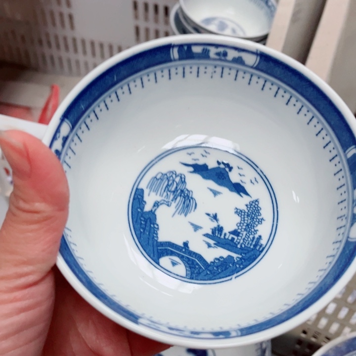青花玲珑5.5寸饭碗梧桐