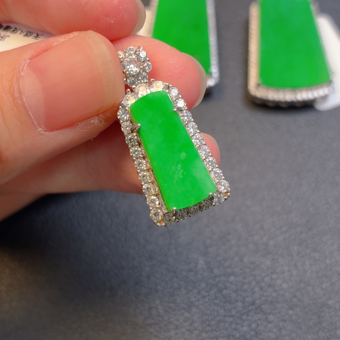 翡翠银S925镶嵌吊坠(不含链)