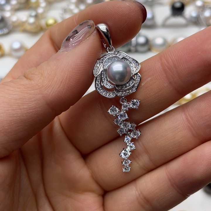 海水珍珠吊坠(不含链)银S925镶嵌