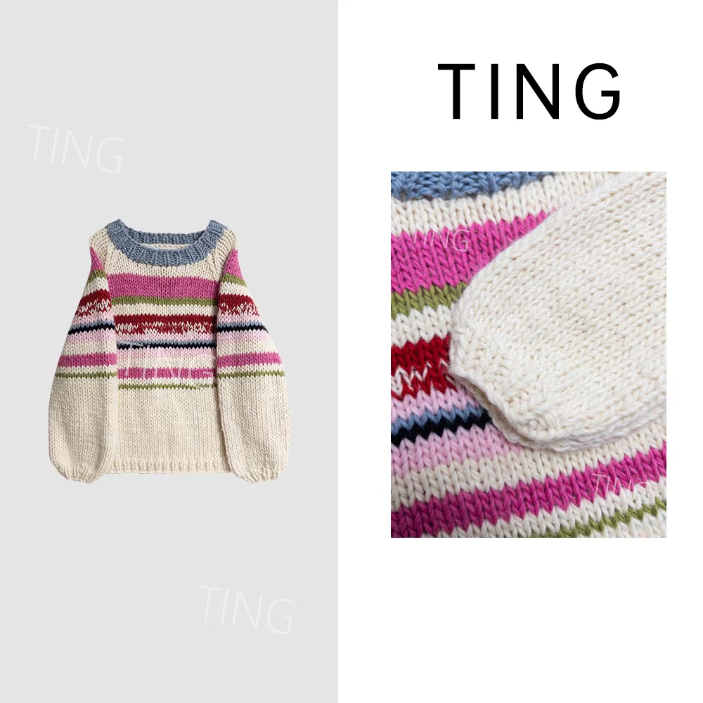 【彩虹毛衣】 多巴胺加厚宽松毛衣69304