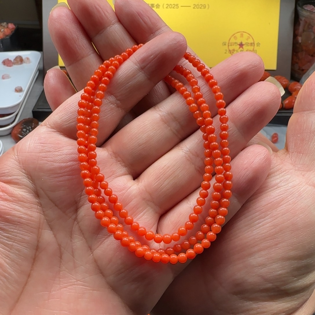 南红玛瑙未镶嵌3➕小米珠多圈