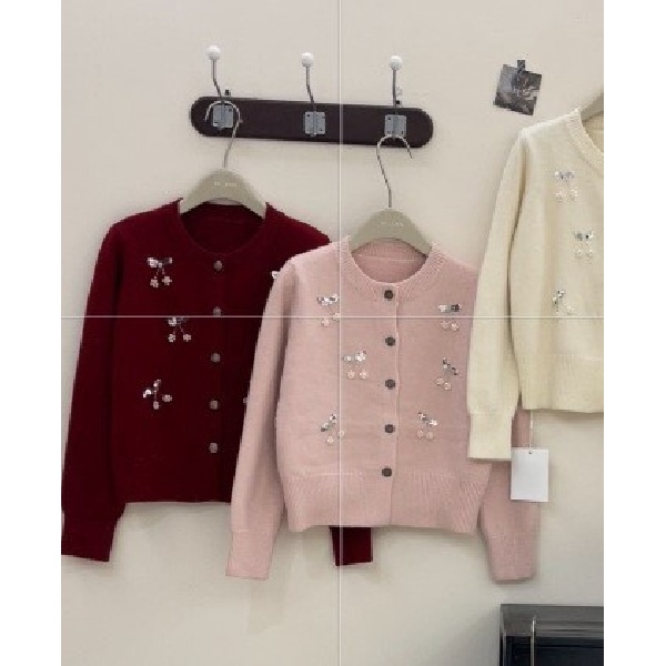 重工樱桃开衫毛衣813636