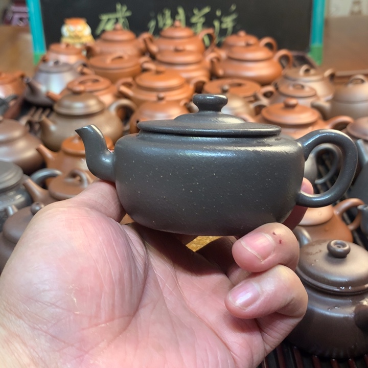 紫砂茶壶原矿天青旭茂150cc精工半手