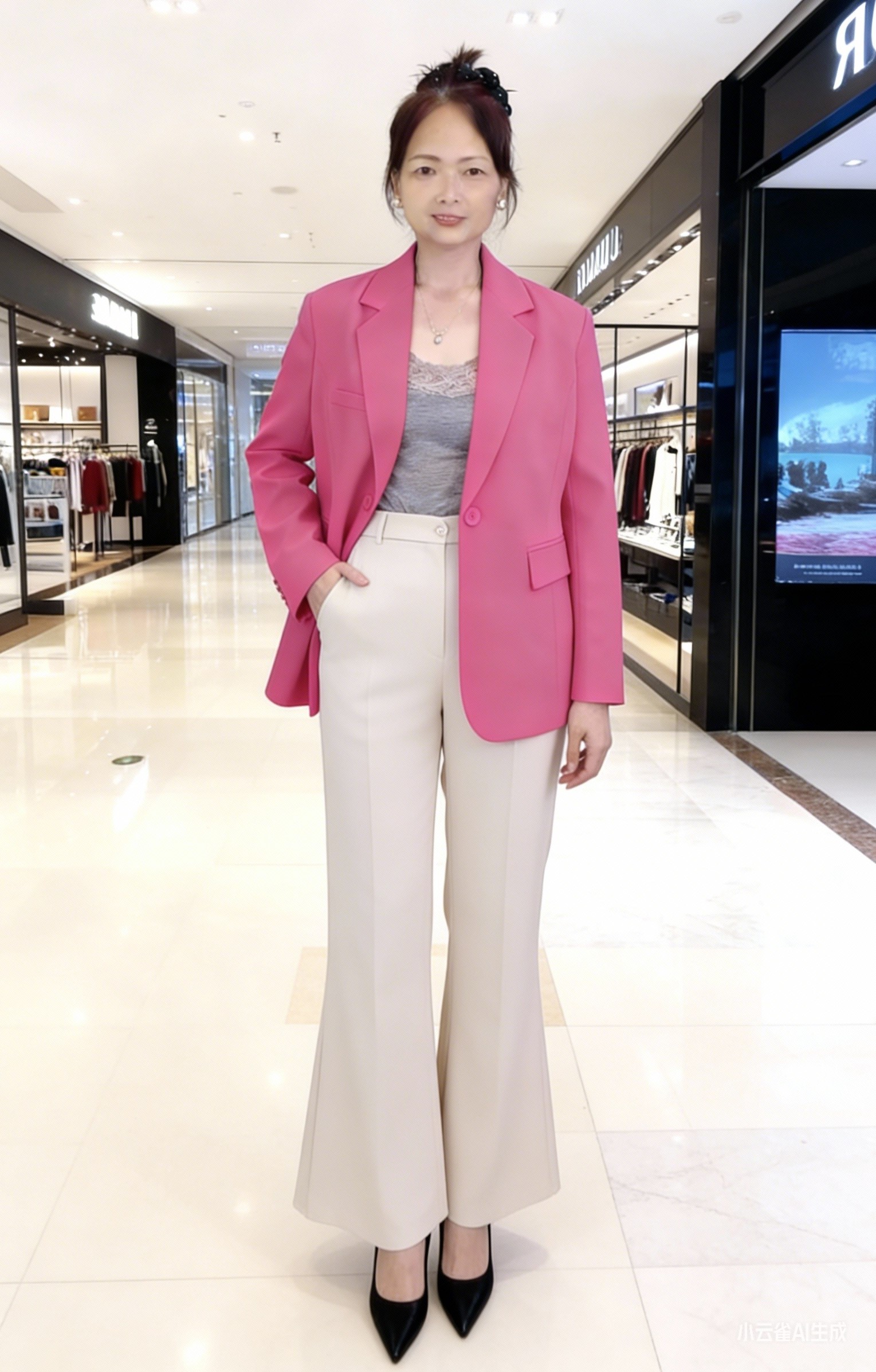 冬季流萤钻羊毛微喇裤百搭女款2025时尚微喇裤显瘦垂感长裤阔腿裤
