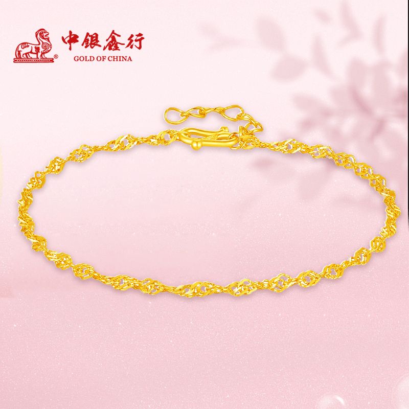 足金999水波手链小清新款式可叠戴（克重多退少补）