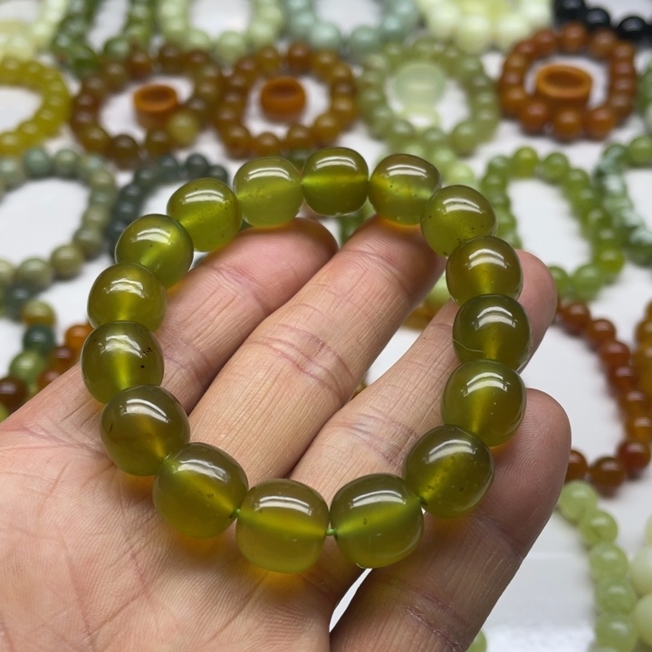 蛇纹石玉手串13+未镶嵌