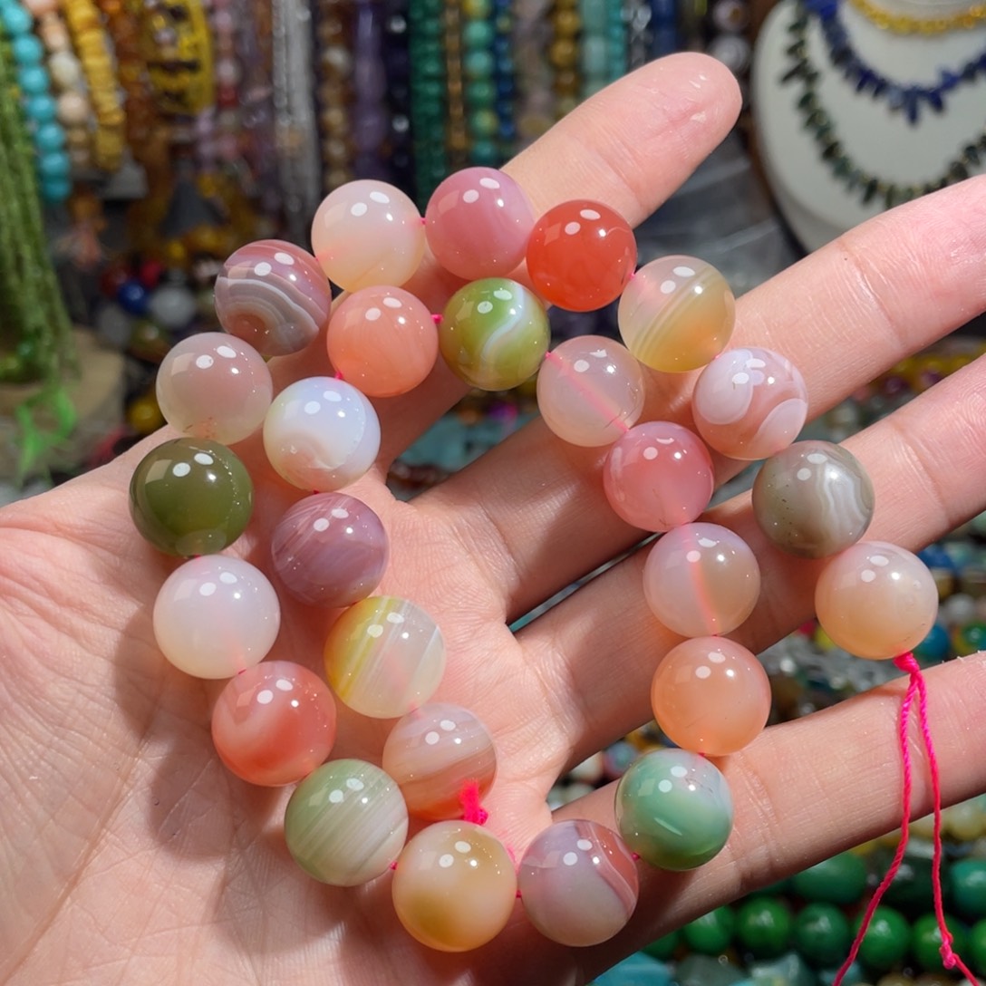 石英质玉，盐源玛瑙14mm，未镶嵌