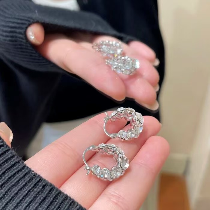 铜合金锆石耳饰 耳包圆圈素款耳环百搭欧美风原创设计YF672