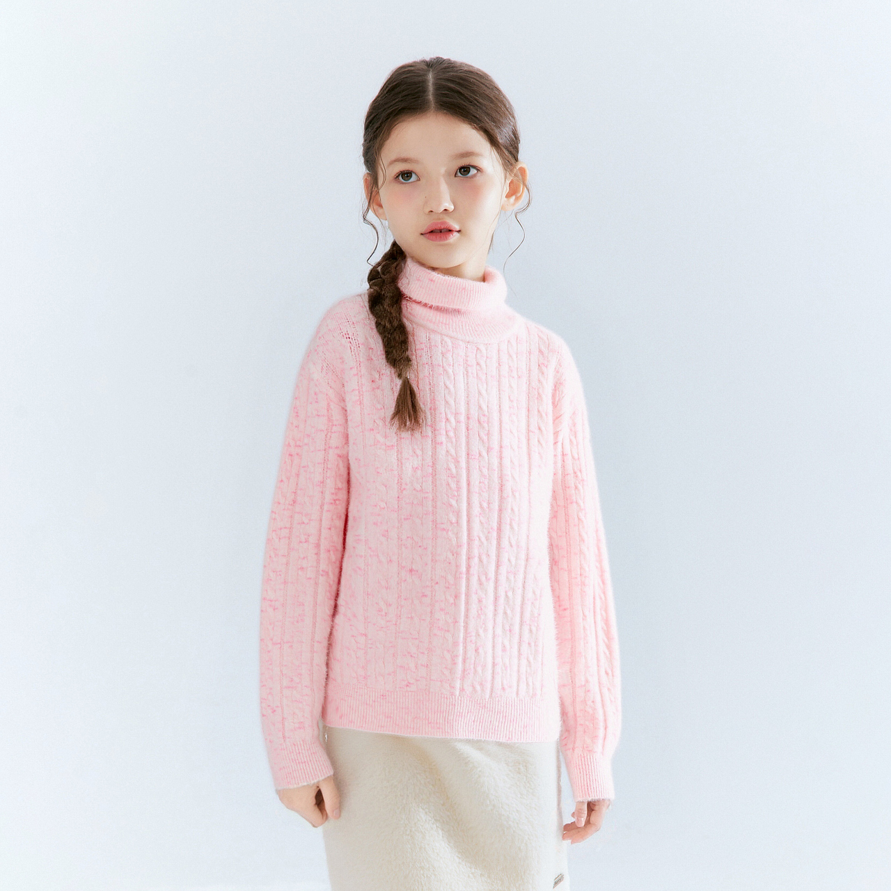 笛莎童装女童毛衣秋冬季新款加厚保暖套头针织衫-7N2565501