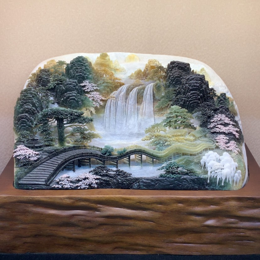 【闪购商品】未镶嵌蛇纹石玉摆件覆膜