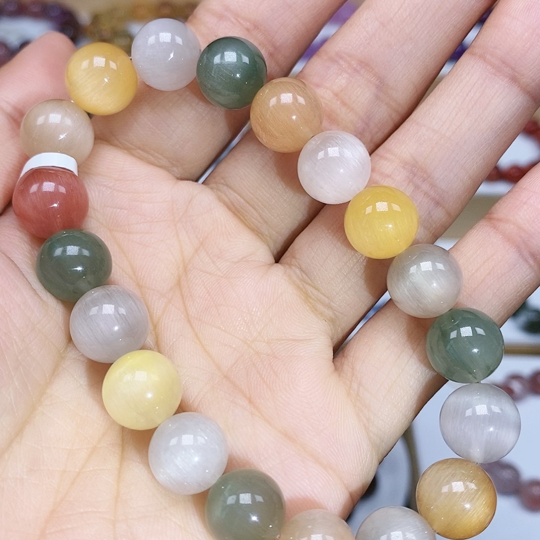 水晶手串未镶嵌彩兔毛