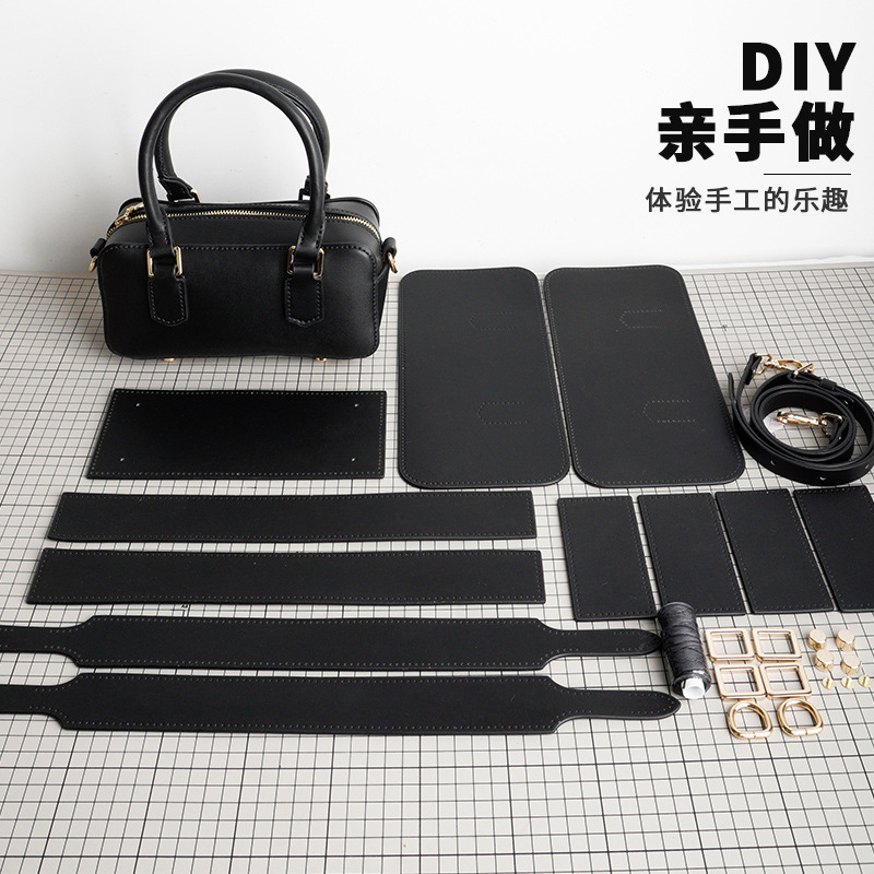 2025新款手工DIY保龄球真皮女包女士专用手提包单肩斜挎枕头包