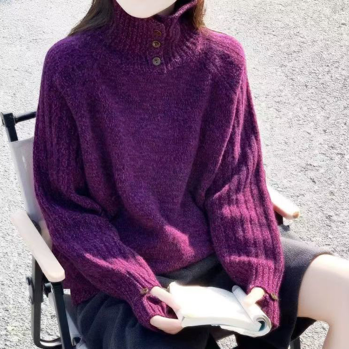 燕子推荐 两款时尚超洋气厚款花纱羊毛衫可单穿叠穿