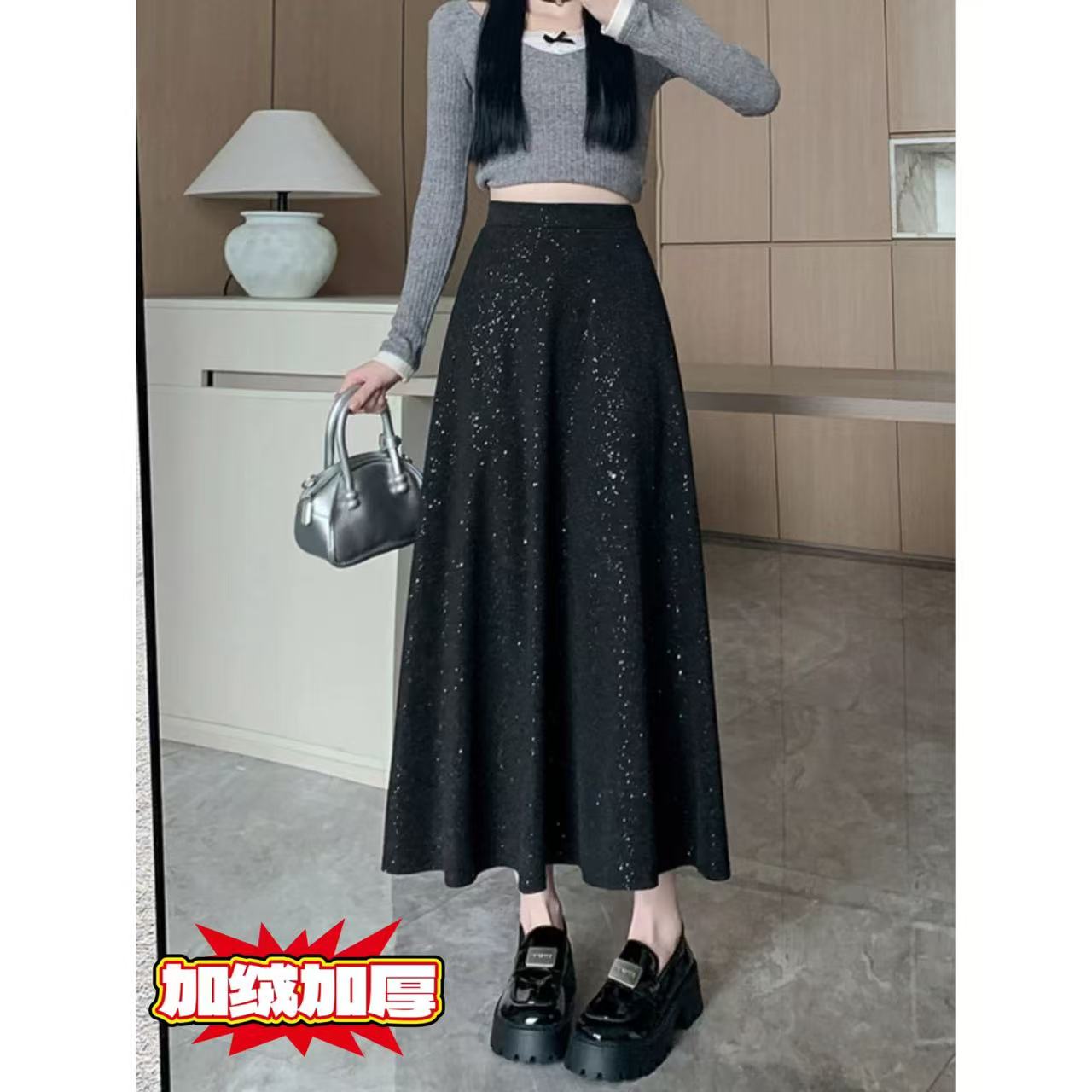 【现货 婷哥定制】秋季新款设计感高腰大码女装百搭裙TGW41407