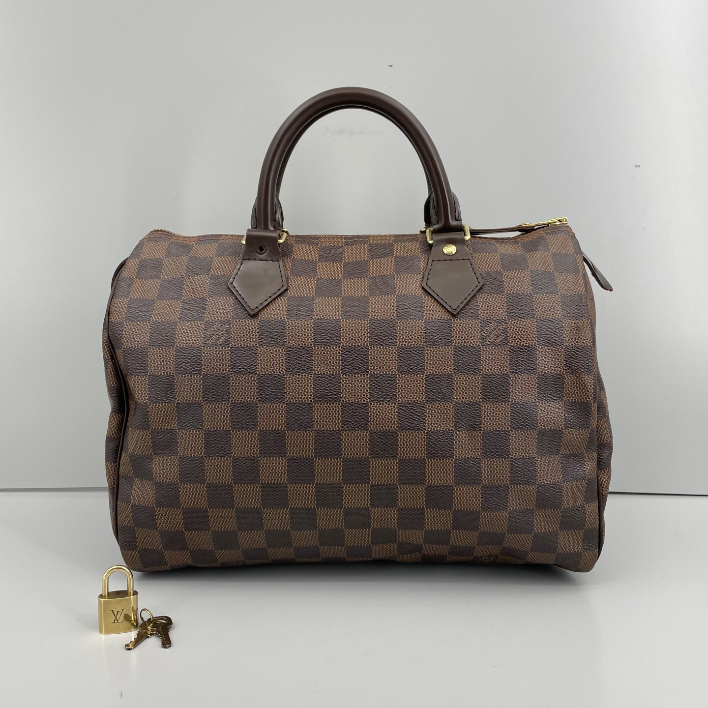 95新 LouisVuitton/路易威登 优选/Speedy30棕棋盘格手提包/30×21