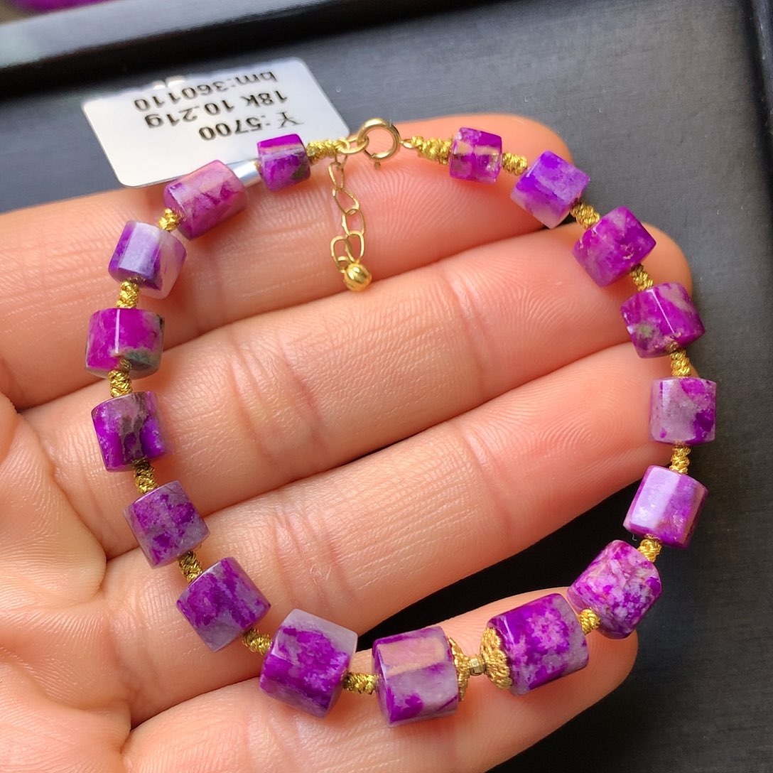 苏纪石（舒俱来）手串18K金镶嵌