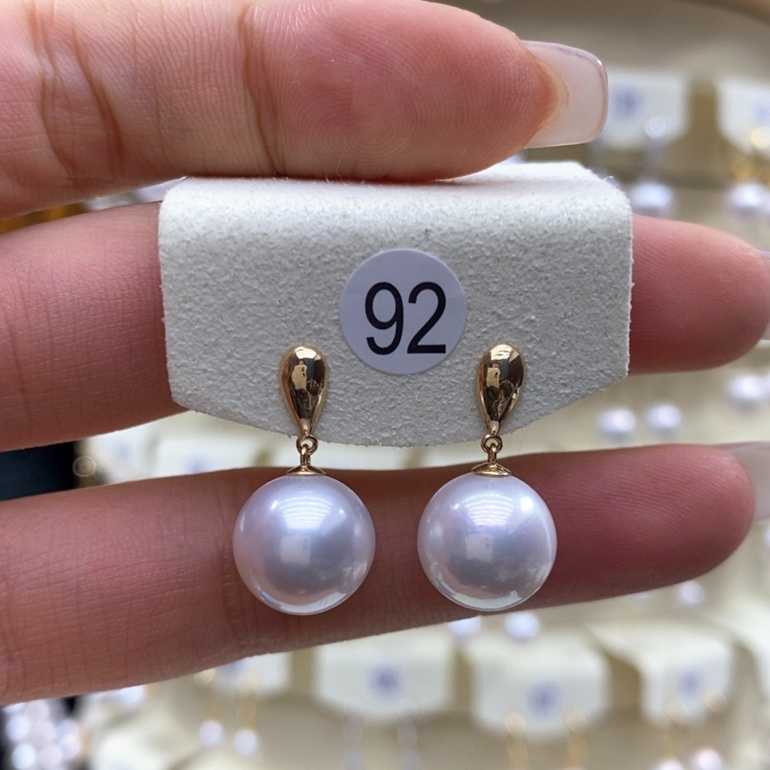 淡水珍珠耳饰18K金镶嵌