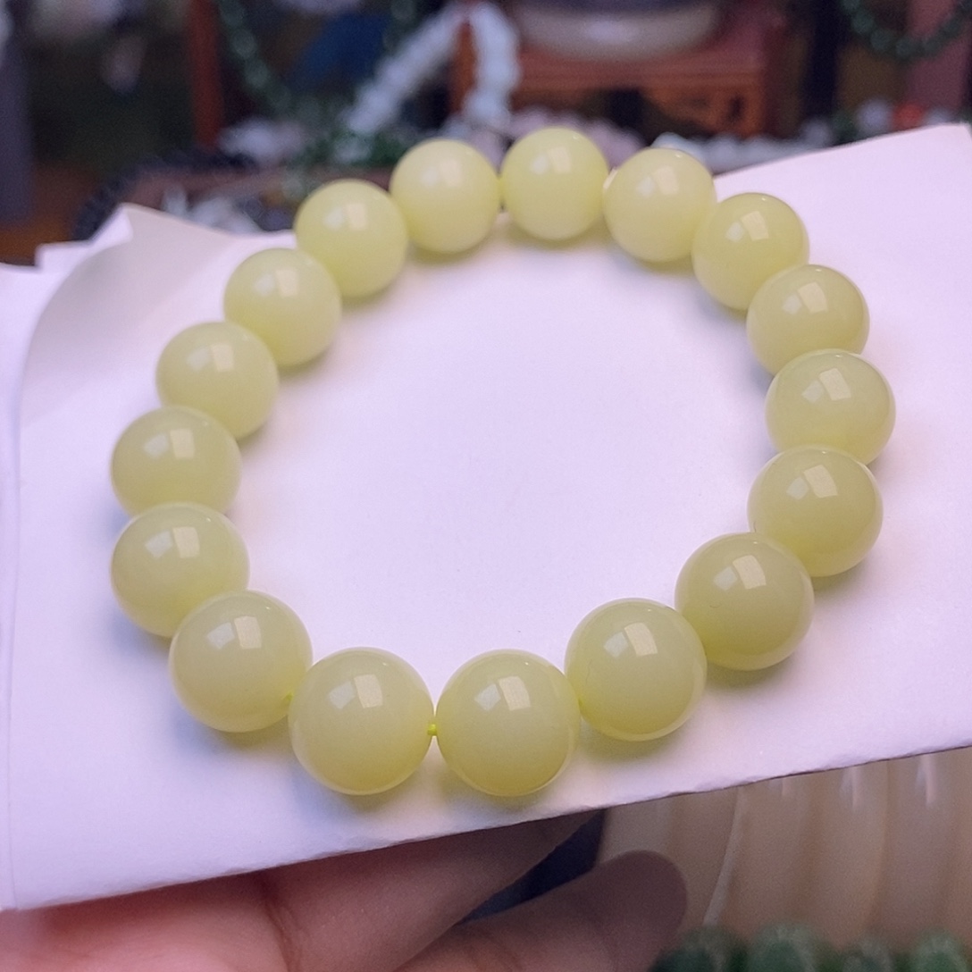 和田玉未镶嵌颈饰黄口老矿料脂膏手串12mm