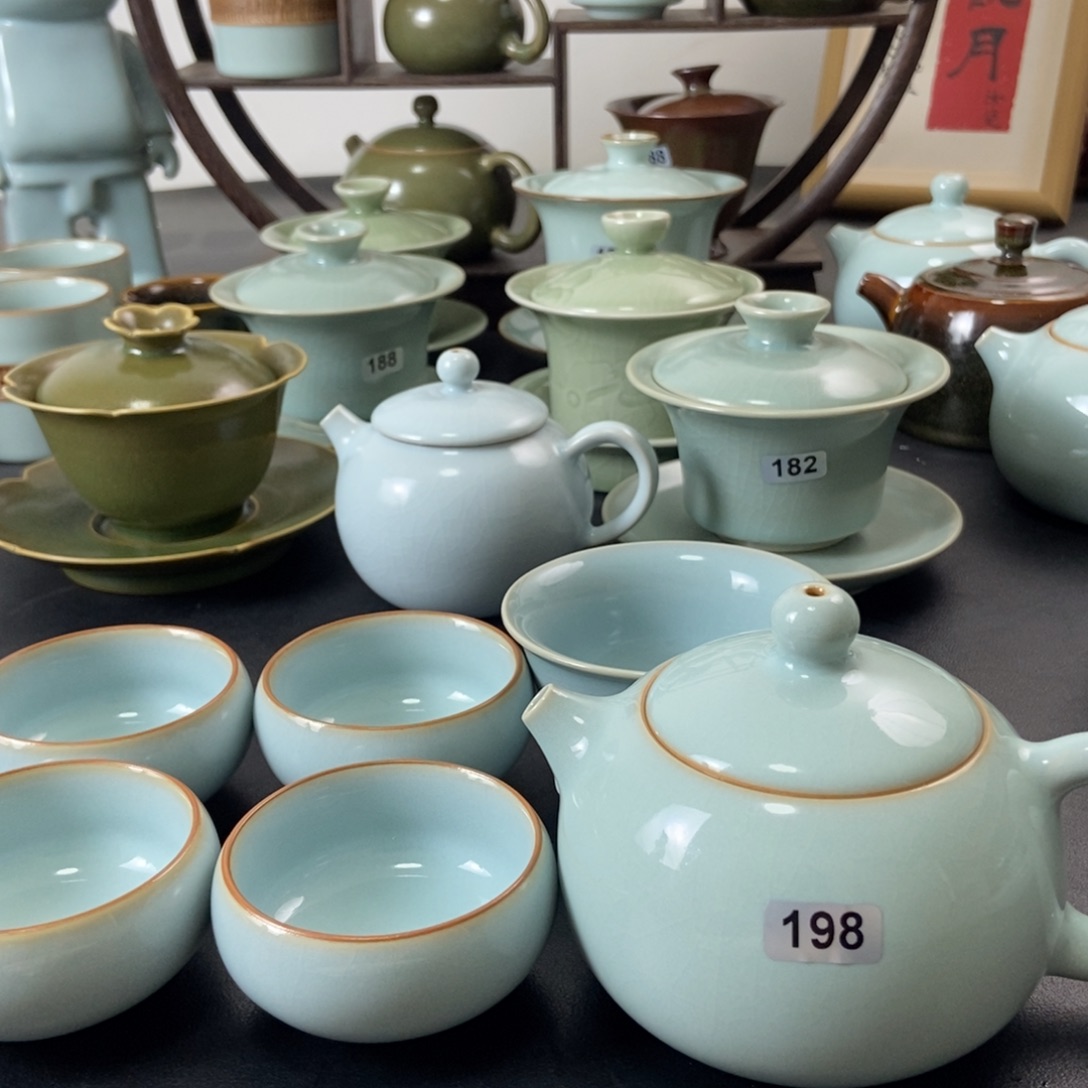 泠****天青釉一壶五杯福利款