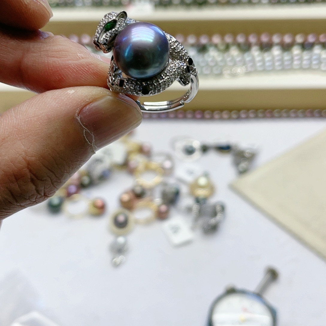 淡水珍珠戒指银S925镶嵌