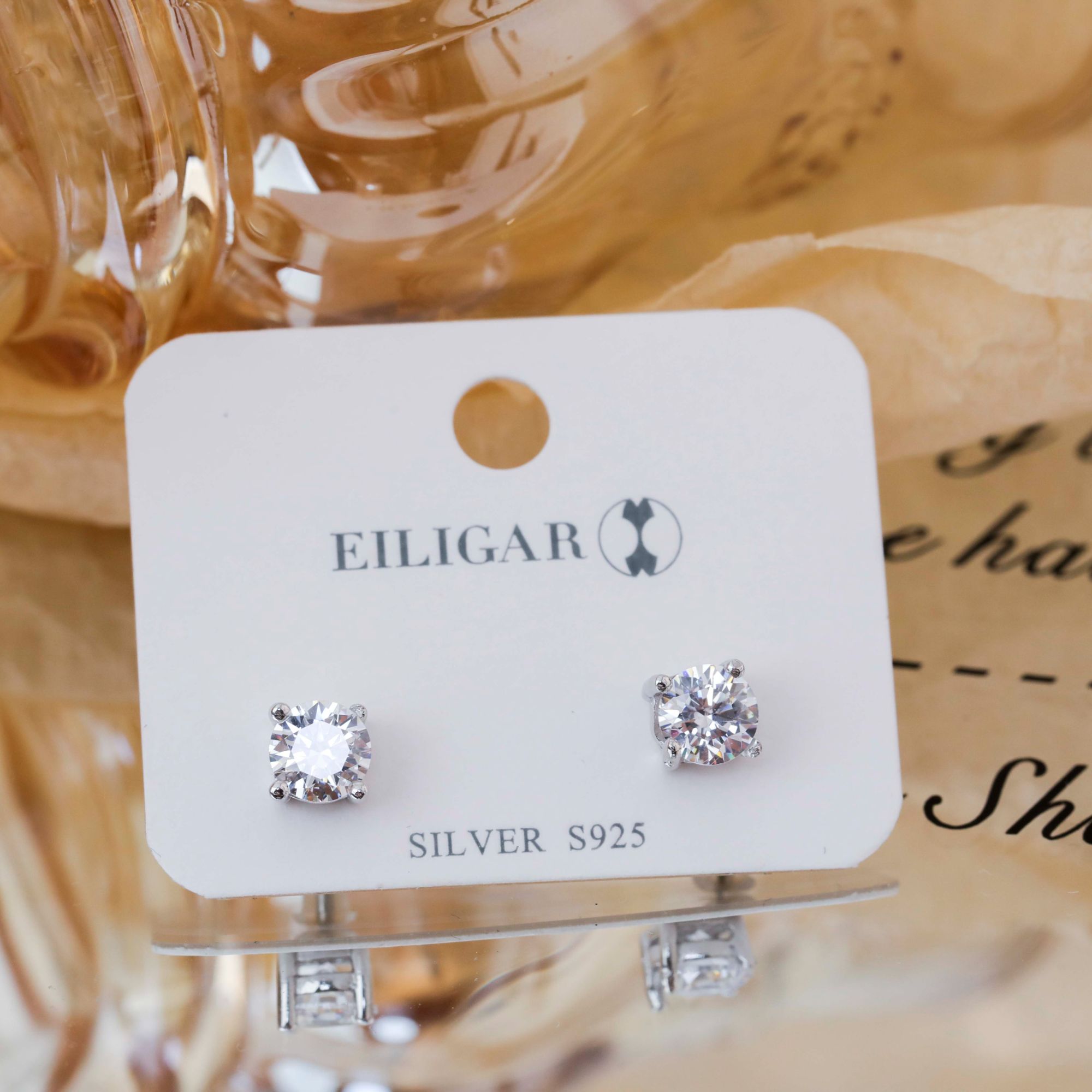 格格银楼 925银耳饰 八箭八心耳钉时尚百搭