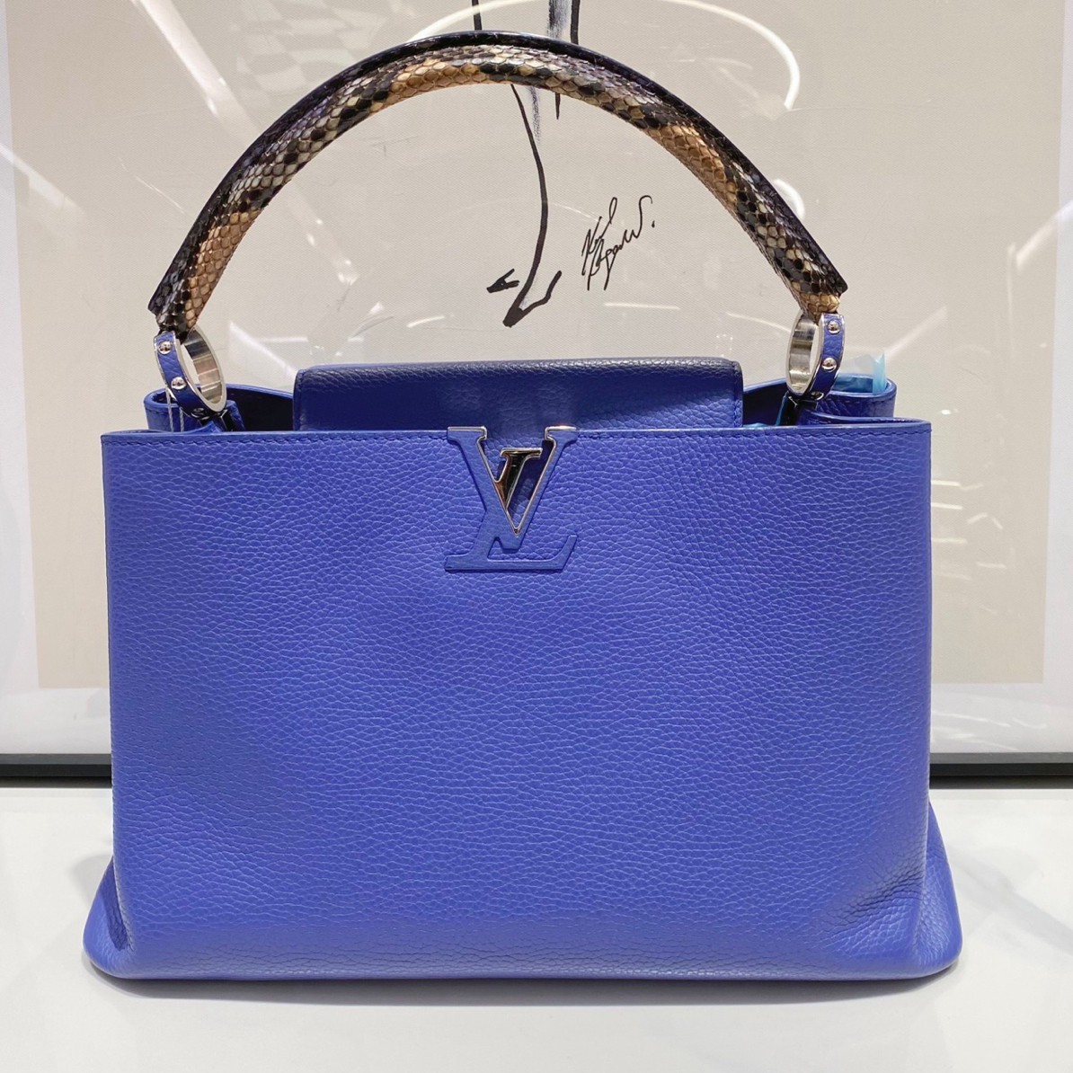 99新 LouisVuitton/路易威登 lv 宝蓝色托特包（13898）