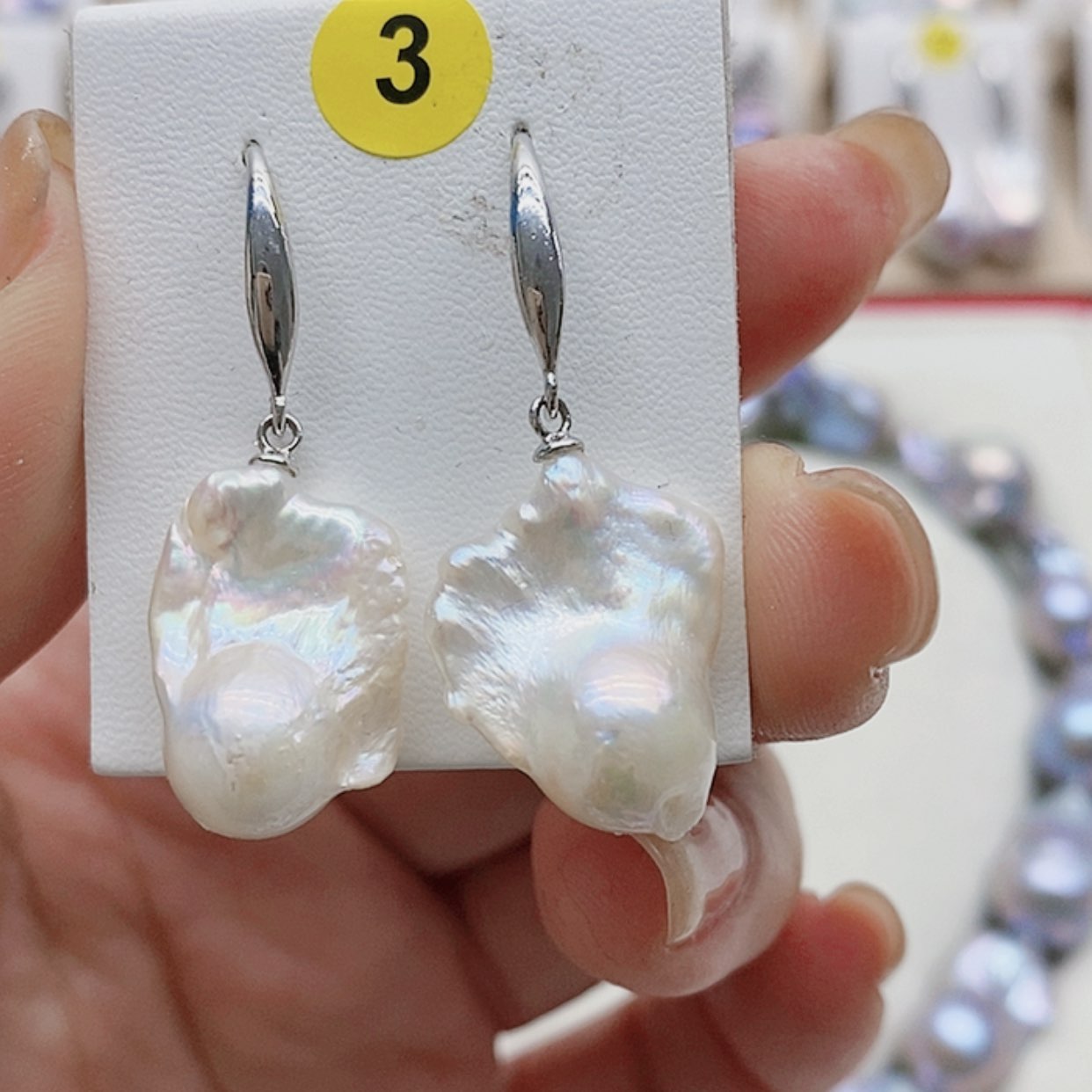 【闪购商品】淡水珍珠耳饰银S925镶嵌
