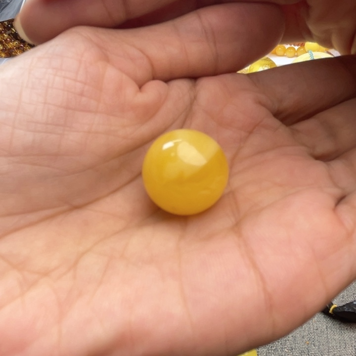 蜜蜡珠宝奇石未镶嵌千***鹊蜜蜡珠子18m