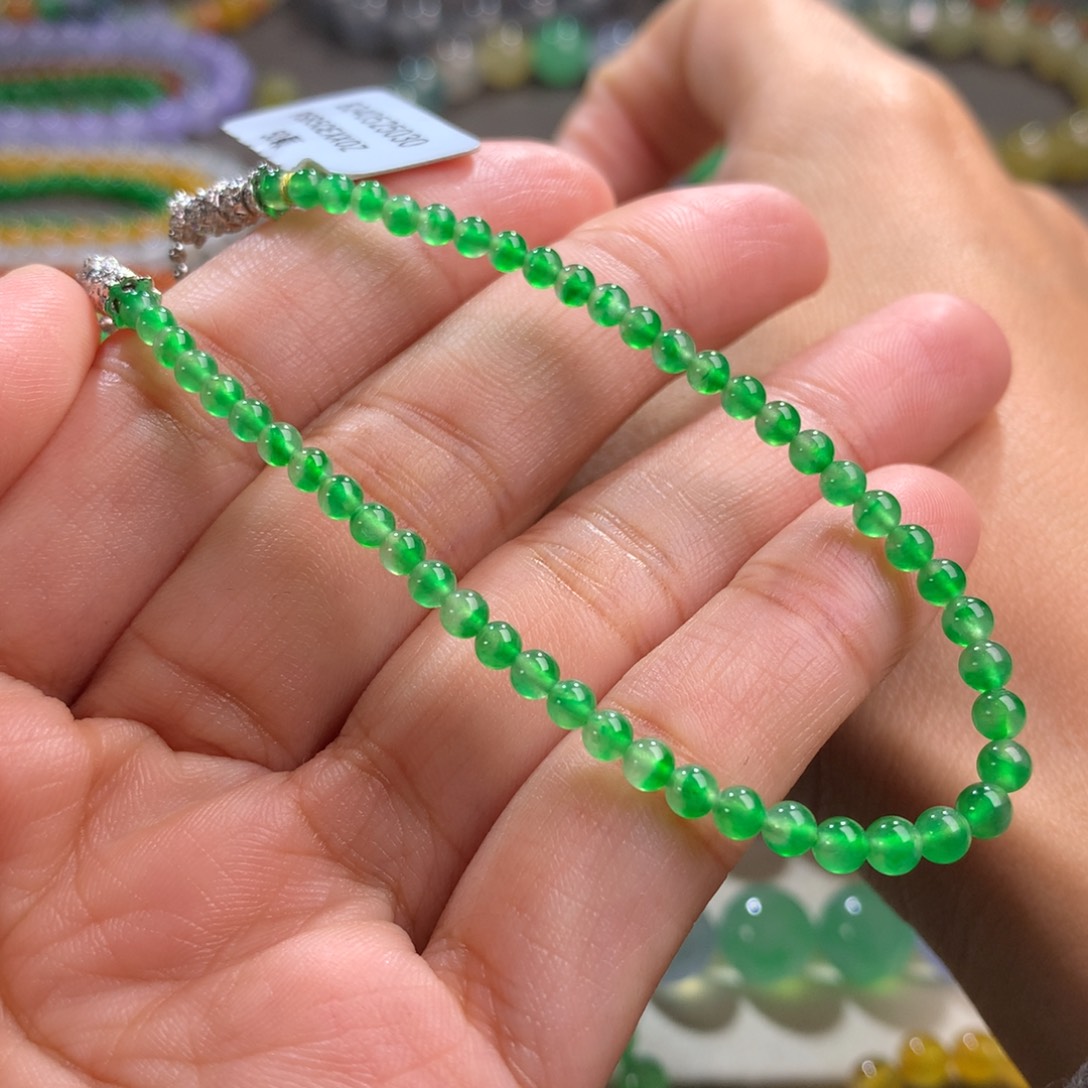 翡翠未镶嵌手链卡3～3.5 