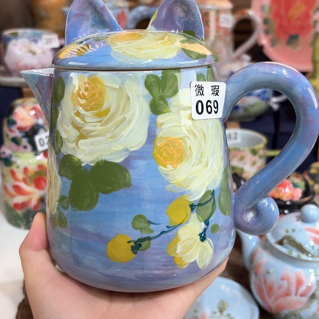 景德镇手绘高温釉下彩陶瓷茶具