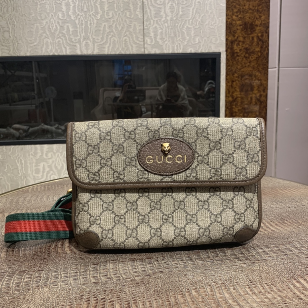 95新 GUCCI/古驰 Gucci 虎头腰包/95新/NB10869
