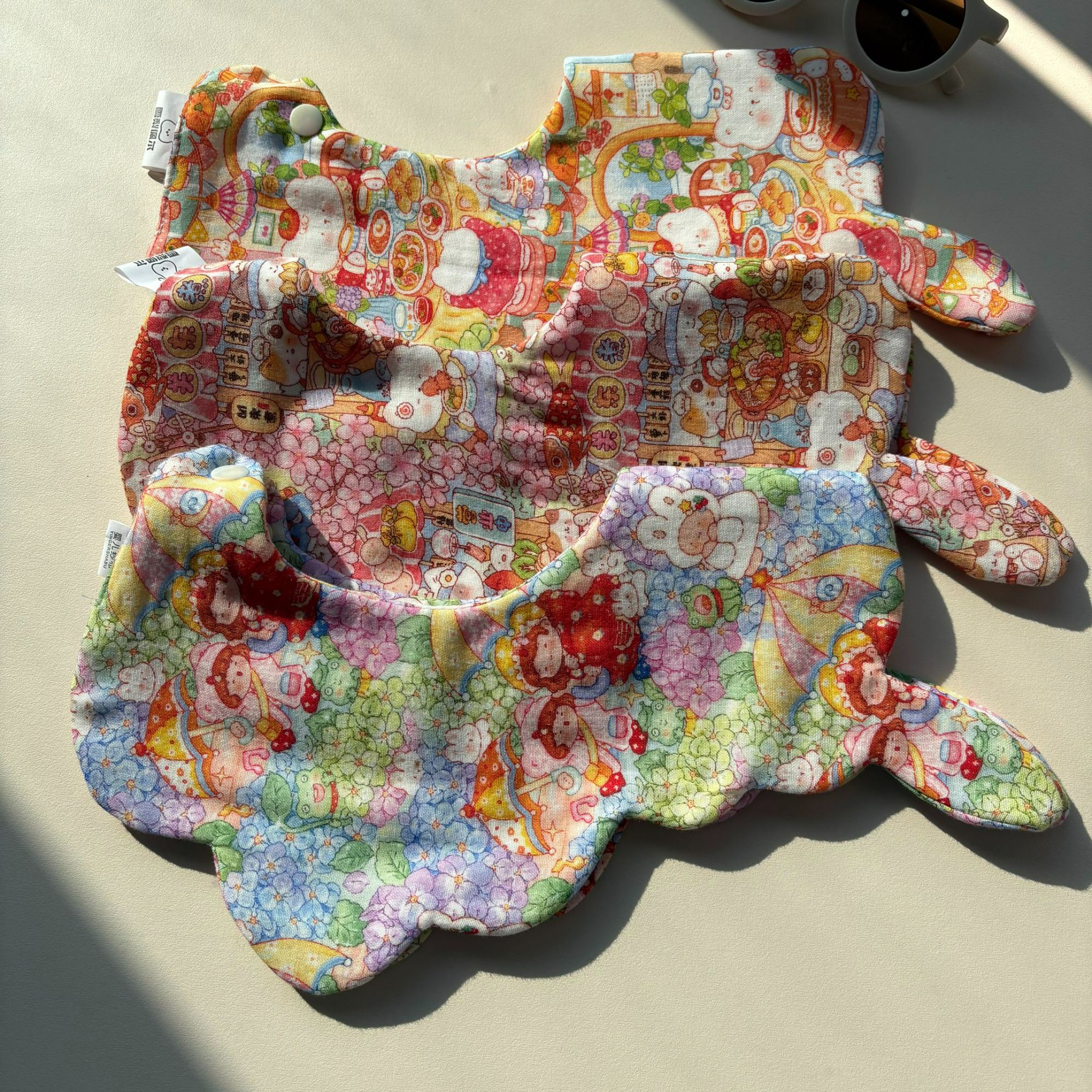 婴儿蝴蝶款纯棉口水巾可爱实用必备好物