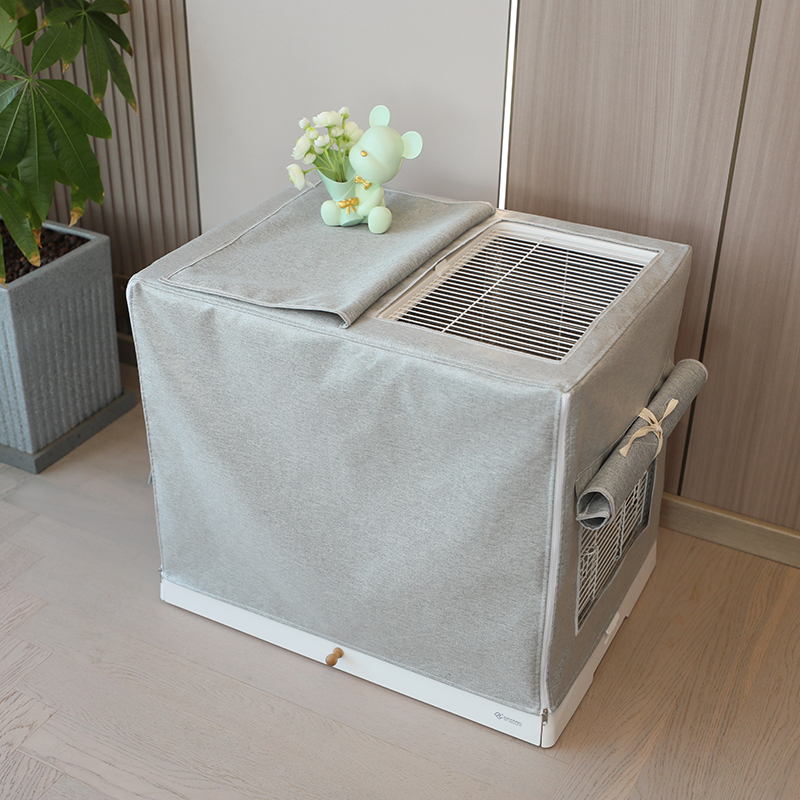 猫狗笼子棉麻保暖罩鸟笼防风防尘罩套3开窗拉链开合宠物笼罩定制