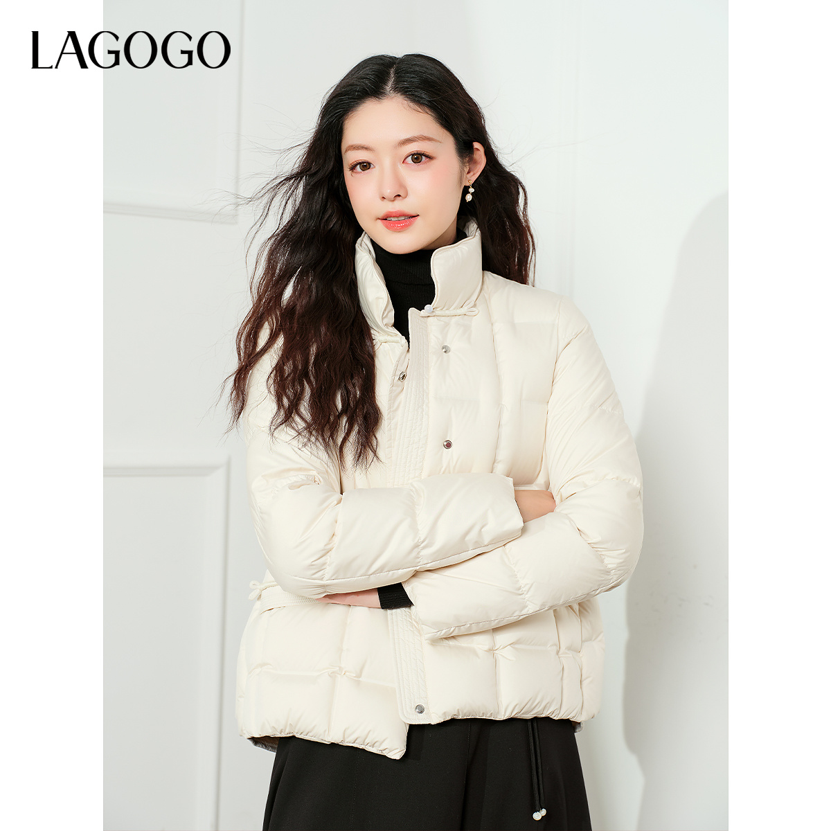 lagogo拉谷谷年新款百搭舒适柔软新中式上班族通勤风女装高级感