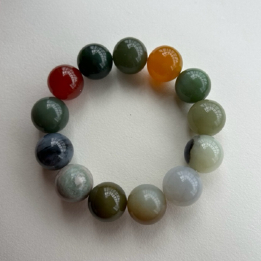 天然和田玉多宝卡18mm 13颗珠