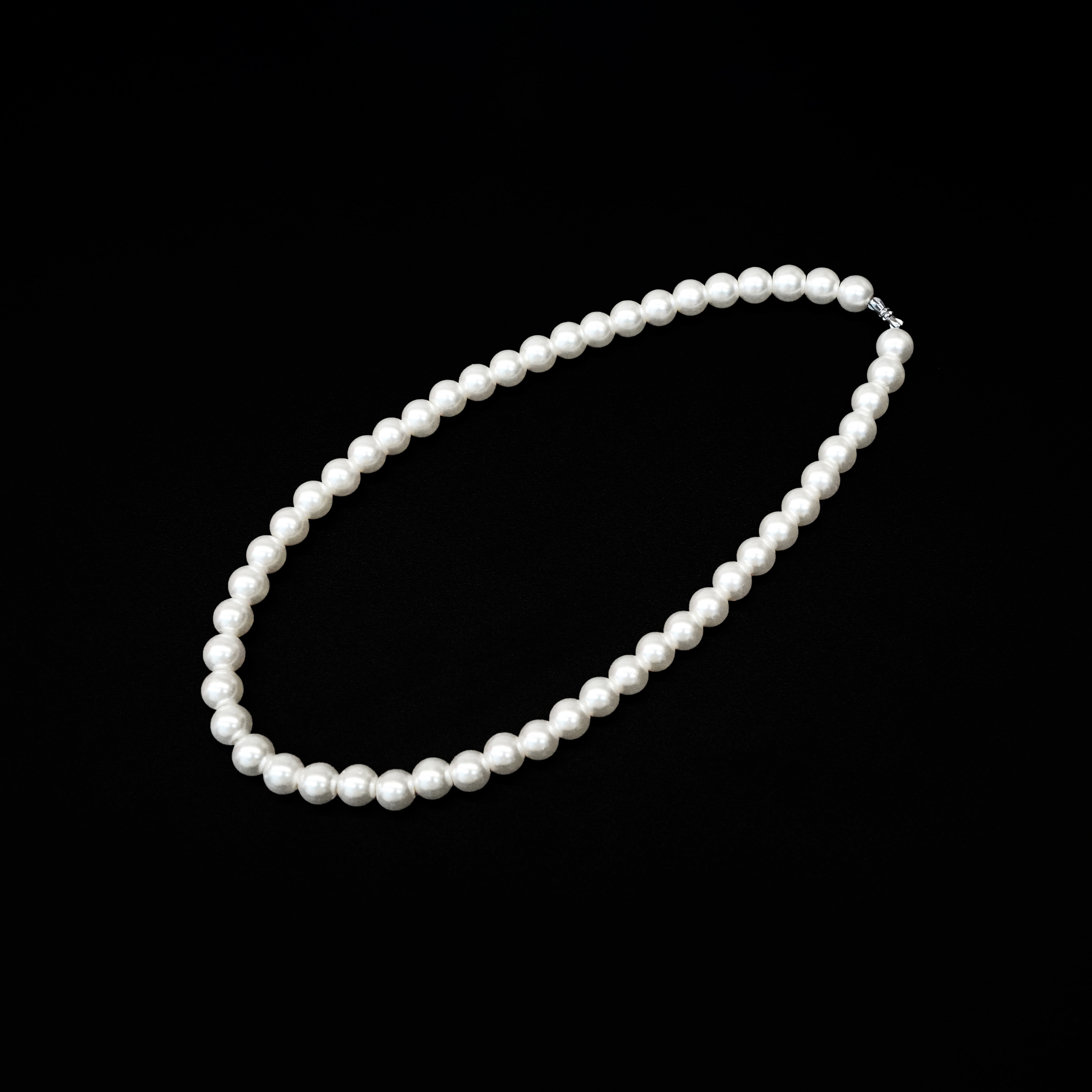 【乐乐甄选】皎洁皓月光面质感奶白妈妈圆珠项链【YKPN45】