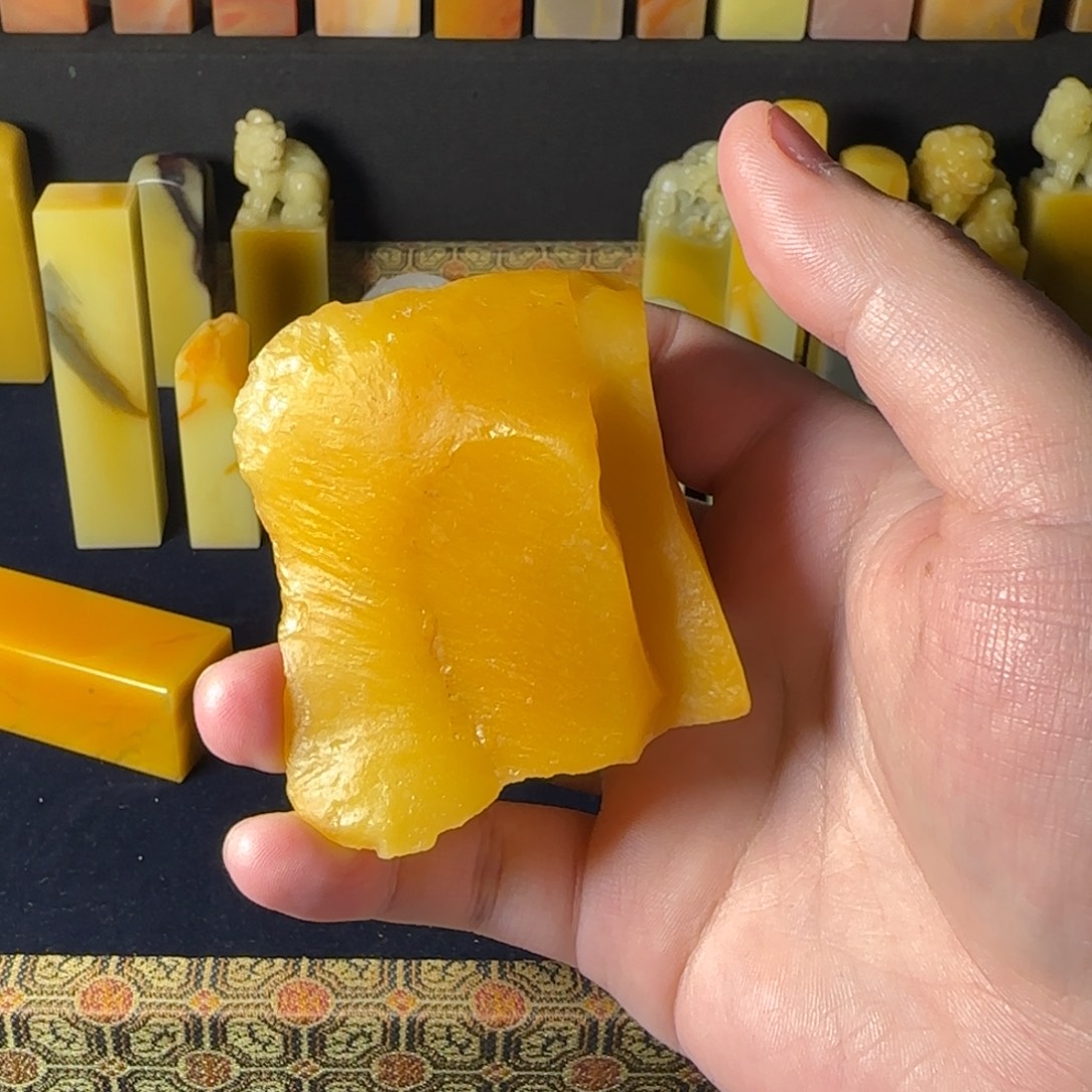 博***伊青田石印石菜花黄